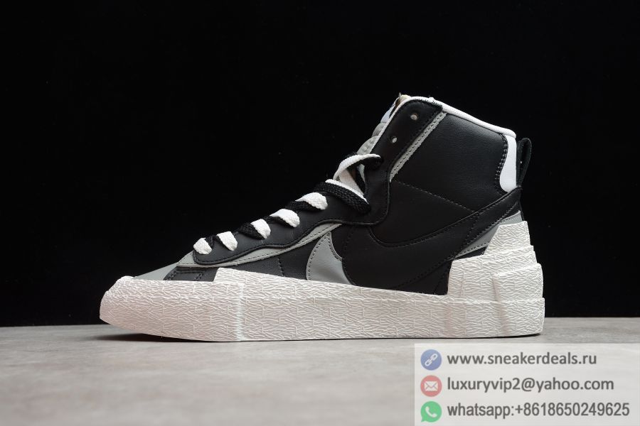 Sacai x Nike Blazer Mid Black Gray BV0072-003 Unisex Shoes